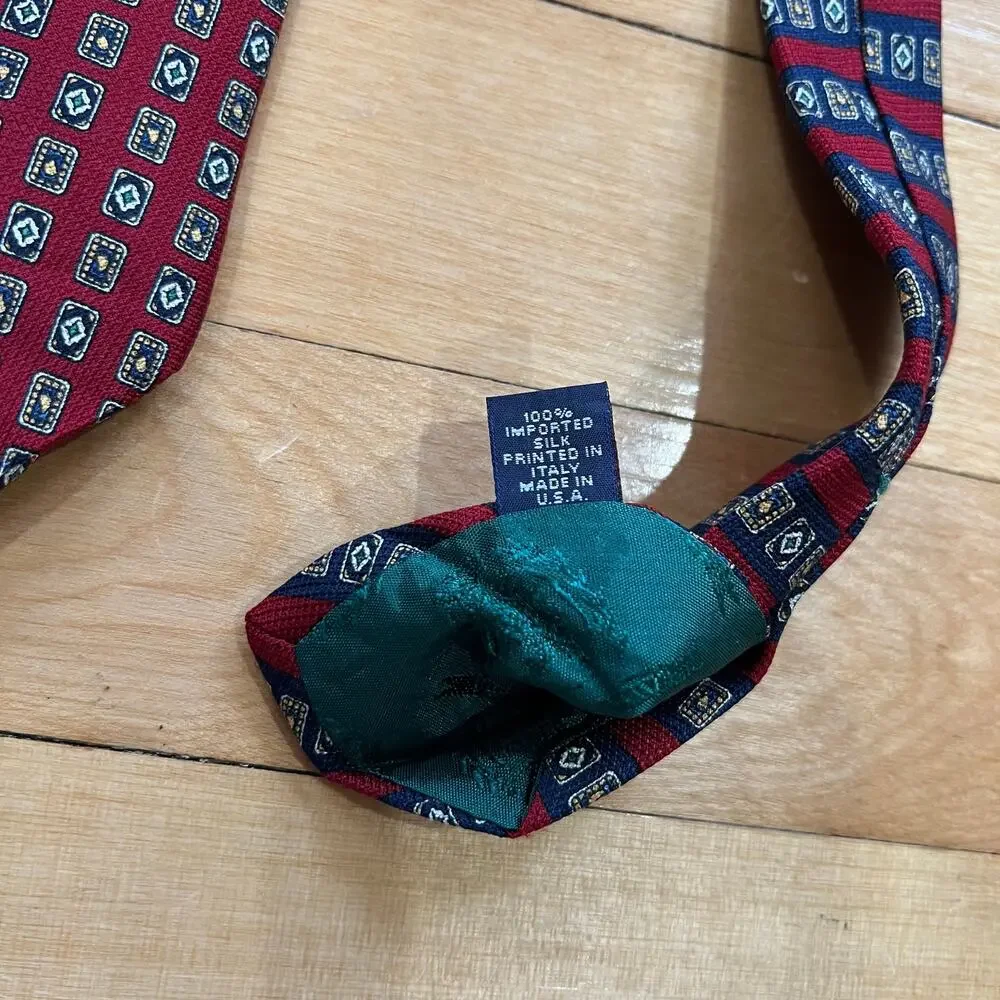 Tommy Hilfiger Men's Necktie 100% Silk 2-Tone Geometric